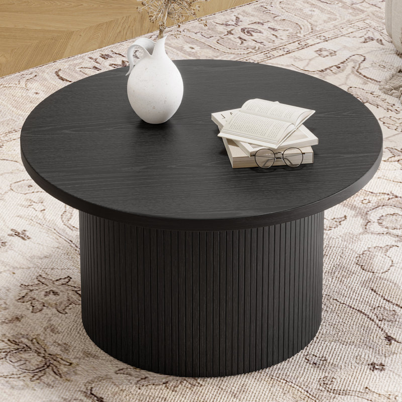 Table basse 31,5 "avec base cylindrique, Noir