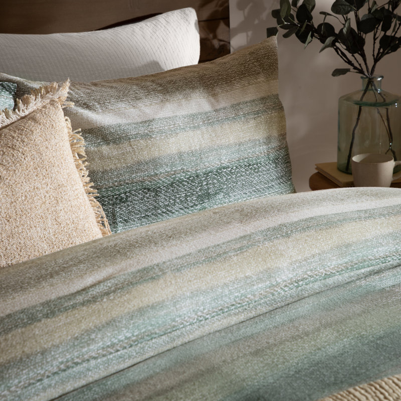 Swift Cotton Blend No Pattern Duvet Cover Set with Pillowcases, Green, Single Duvet Cover Set + 1 Standard Pillowcase