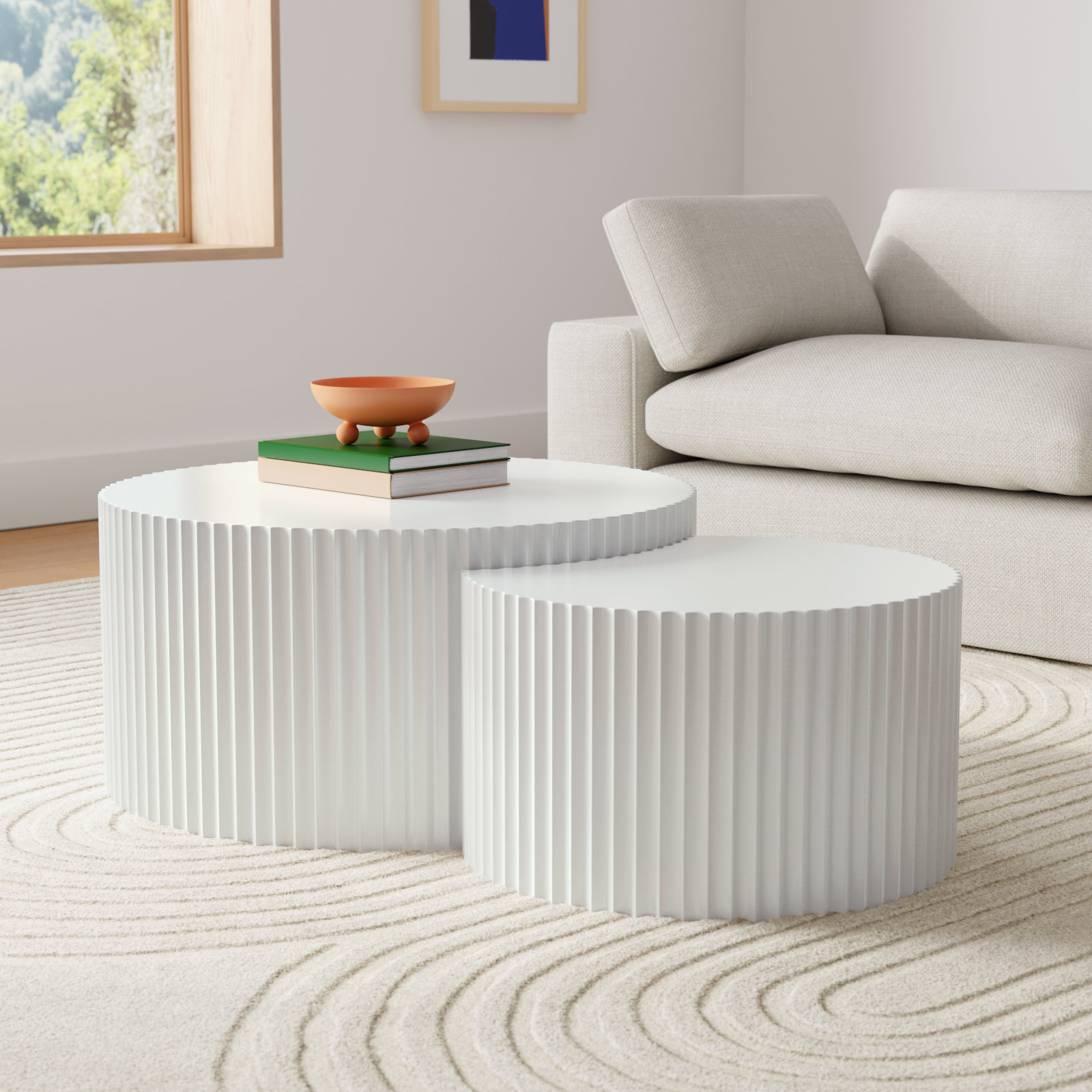 Berneice 55" Nesting Coffee Table, White