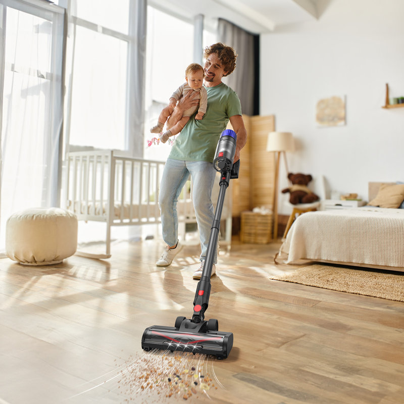 Aspirateur-balai sans fil Teendow 500w avec tuyau, 31000pa d'aspiration pour tapis / plancher dur, moteur sans balai, accessoire riche
