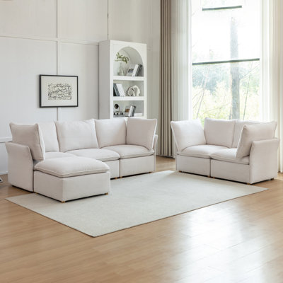 Hepworth 6 - Piece Corduroy Sectional Sofa Set