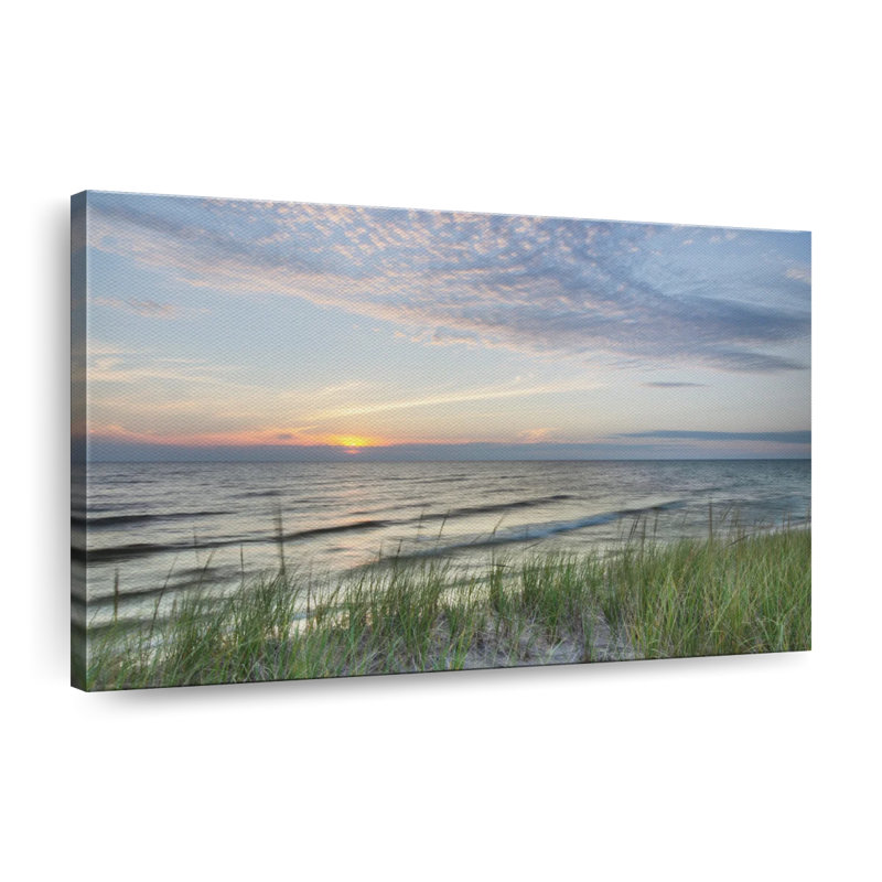 Coucher de soleil sur toile, H 8 po x l 12 po x P 1 po
