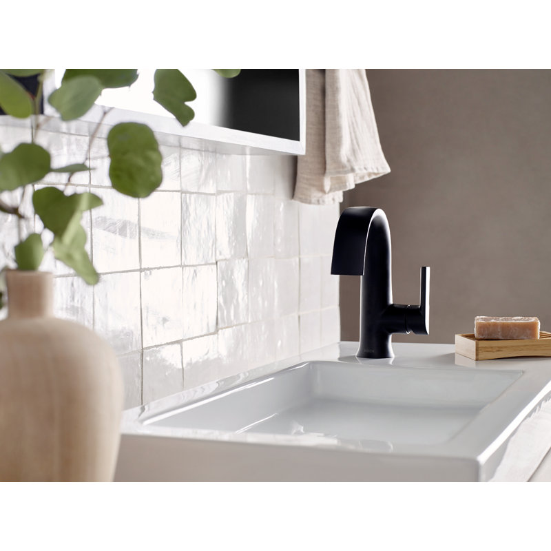 Doux Single Hole Bathroom Faucet with Drain Assembly, Brushed Nickel