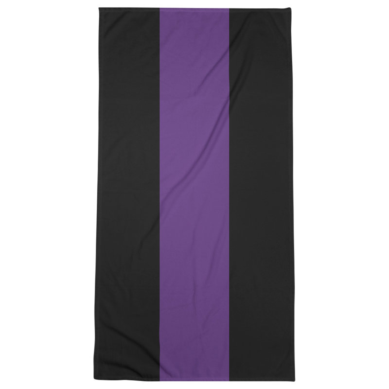 Cotton Blend Lightweight Bath Towel, Black/Purple/Black
