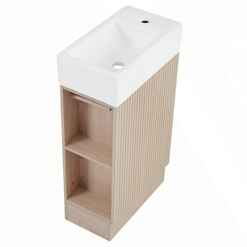 18.6" Bathroom Vanity with Sink, Natural