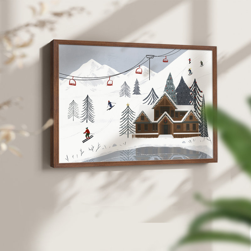 Collection Ski Slope, impression encadrée - Restickable, Noyer, H 22 po x l 28 po