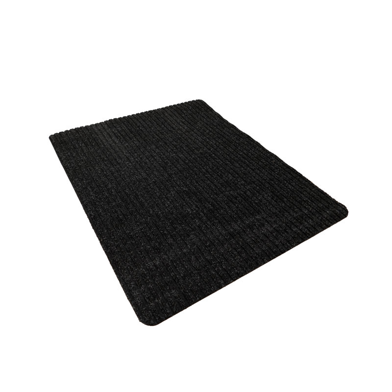 Tapis assorti pour tapis d'escalier nervuré, Rectangle 24 po x 30 po, Noir