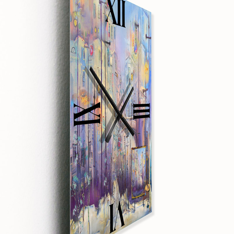 Horloge murale abstraite pastel, Grand