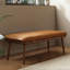 Banc rembourré brun + bois massif-1064673046