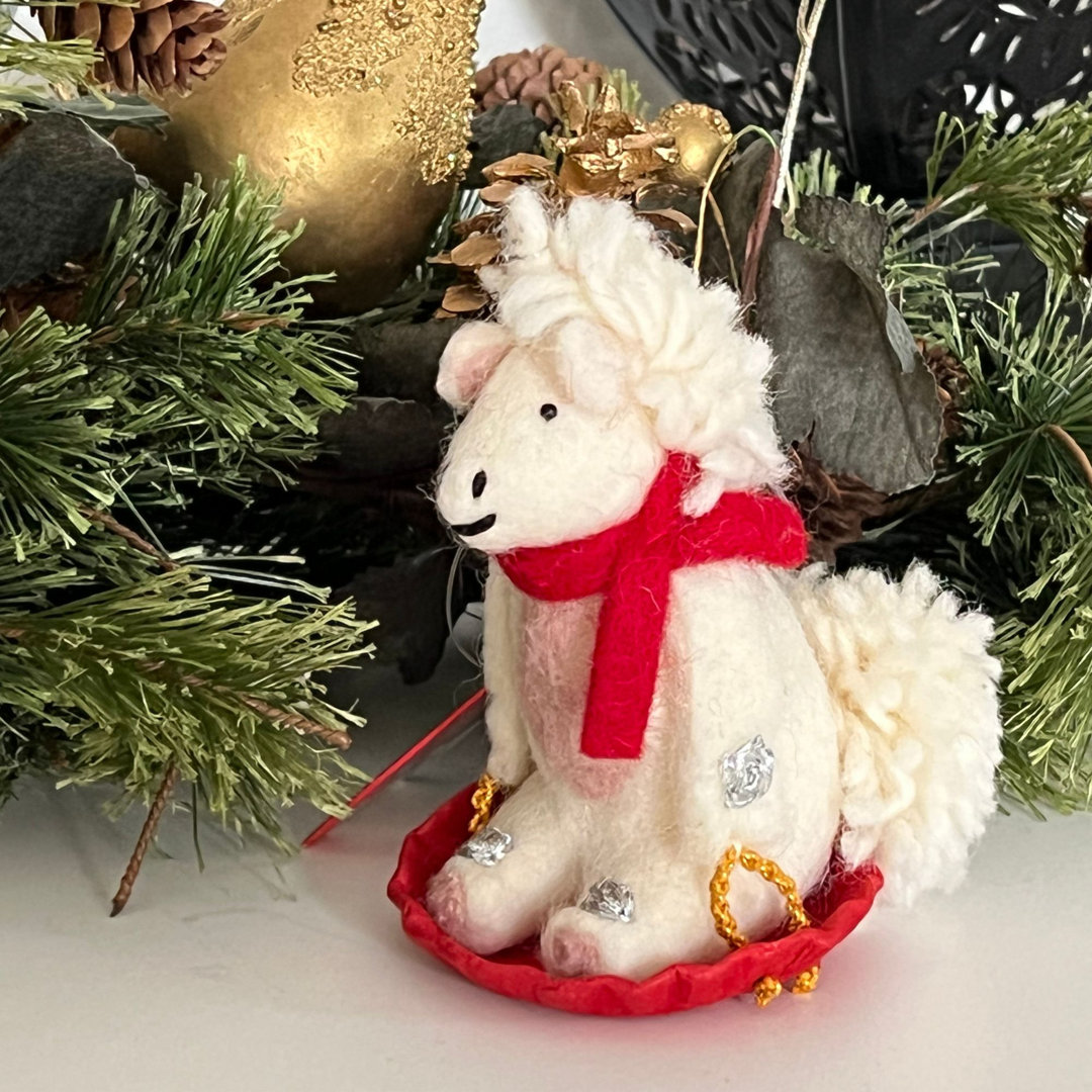 4.5'' Wool Animals Hanging Figurine Ornament The Holiday Aisle®