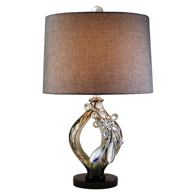 Lampe de table 28,25 "en polyrésine" Balleria ", cristal et verre