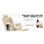 Fauteuil ergonomique pour ordinateur portable ergonomique beige avec coussin lombaire réglable et double couche pour un soutien confortable et un repose-pieds extensible