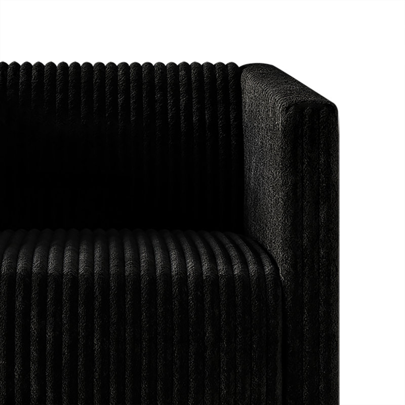 Fauteuil en velours de 30,31 po Schermick, Velours noir