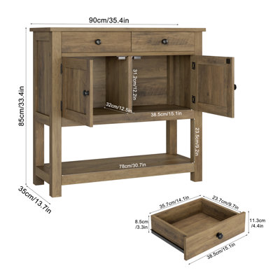 Foundstone™ Jessalyn 35.4'' Console Table with Drawers and Cabinet ...