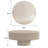 31.5" Handcrafted Relief Round Wooden Coffee Table | Sturdy Pedestal Base, Decorative Tea Table for Living Room-340936089-359558954