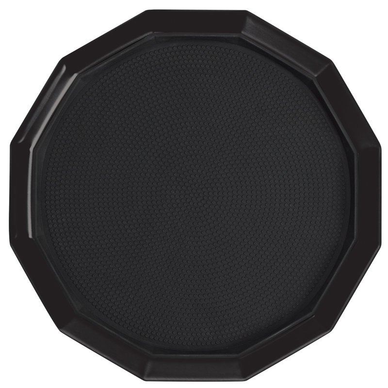 Plateau en acier inoxydable à douze côtés, Noir, H 1,75 po x l 14 po x P 14 po