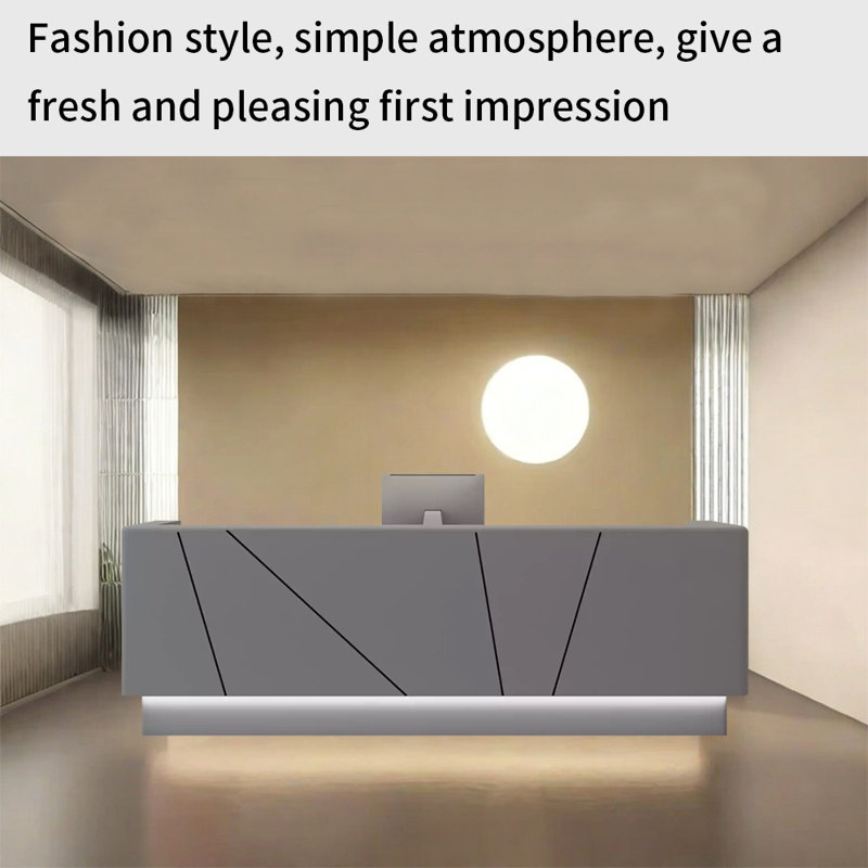 Bureau de réception rectangulaire et moderne, Gris