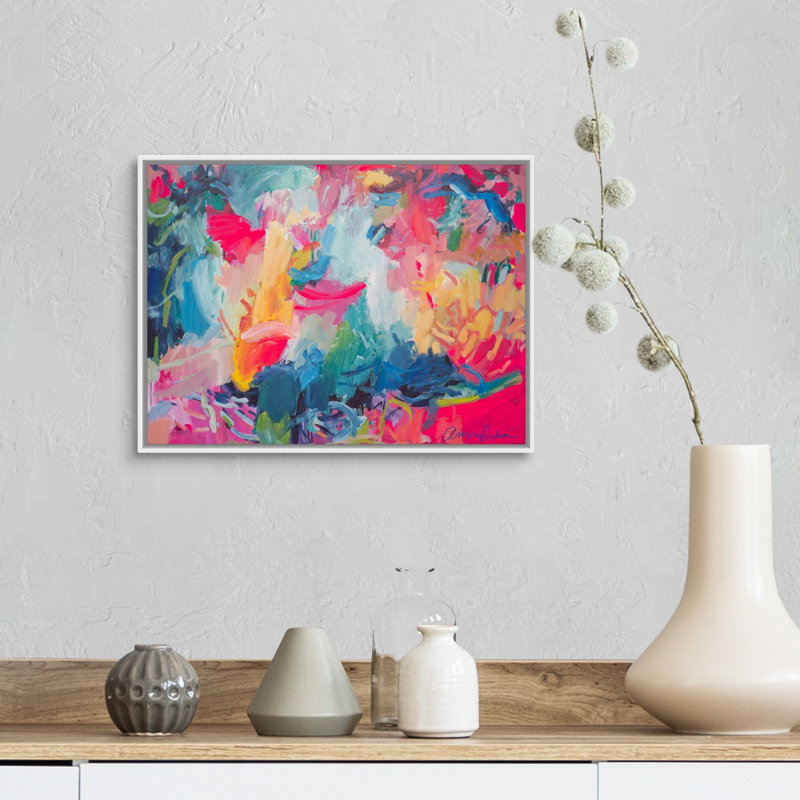 «Wild Trees Singing» par Amira Rahim - reproduction d'art, Toile blanche encadrée, H 14 po x l 18 po x P 1,75 po