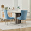 Chaise de salle à manger rembourrée en velours de bois massif et moderne Nikki-475625637