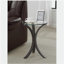 Helena Cappuccino Round Glass Top Accent Side Table