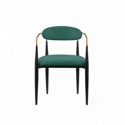 Ensemble de chaises de salle à manger rembourrées en tissu avec accoudoirs, 4 pieds