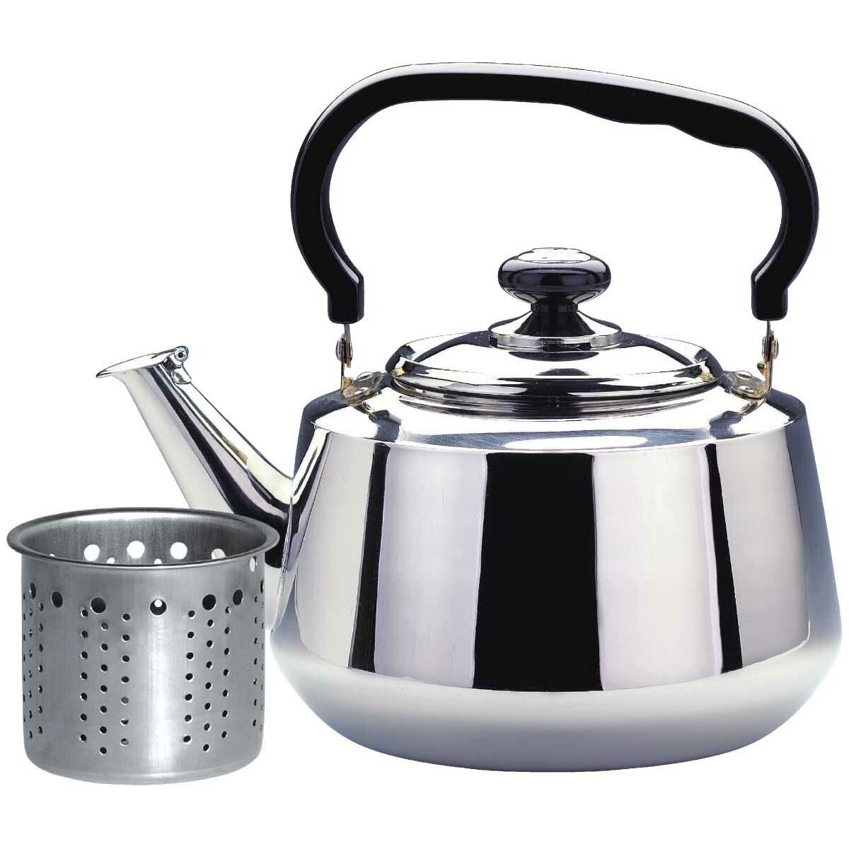 Stainless Steel Kettle Whistling Tea Kettle Coffee Kitchen Stovetop  Induction for for Home Kitchen Camping Picnic 4L