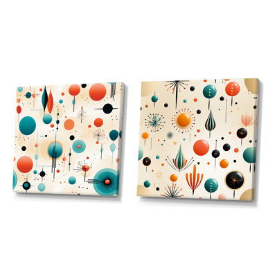 Cadencia - Abstract Shapes Square Collage Set Of 2