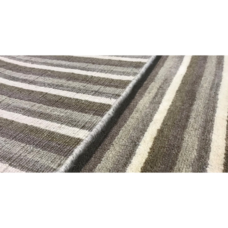 Wool Geometric Area Rug in Beige, Rectangle 8'10" x 11'10"