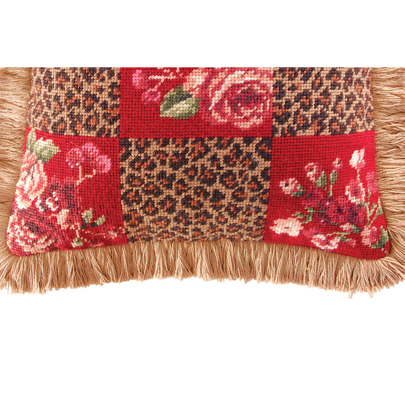 Savannah Check Needlepoint Throw Pillow