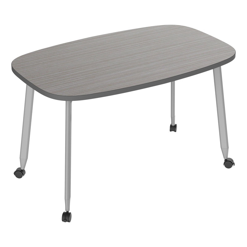 Table rectangulaire mobile et mobile - Espace de travail créatif polyvalent, Gris clair