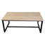 Table basse moderne Bali Coastal avec plateau en bois naturel et pieds en métal noir