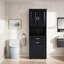 Armoire de salle de bain autoportante de 69,94 po de hauteur avec panier à linge et tablettes ouvertes-956081622