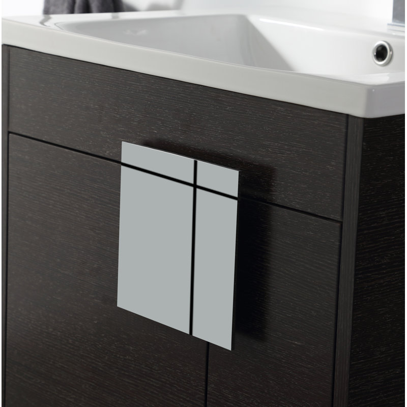 Ensemble de meuble-lavabo simple 30 po Maisie, Chêne noir à grain droit, Chrome poli