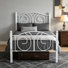 Ensemble de 2 lit plateforme simple en métal blanc avec tête de lit et pied de lit, rangement sous le lit 12,6 po