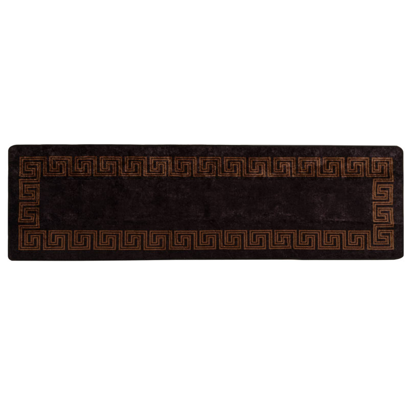 Area Rug, Black, Runner 80cm x 350cm