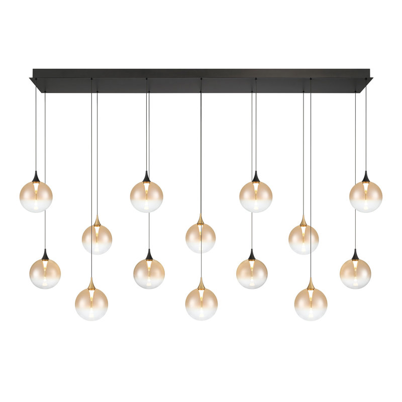Lustre 14 "72" Iissa, Or / ambre noir
