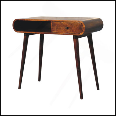 Chestnut London Open Console, 1 Drawer, 1 Open Storage, Nordic Legs, Brown