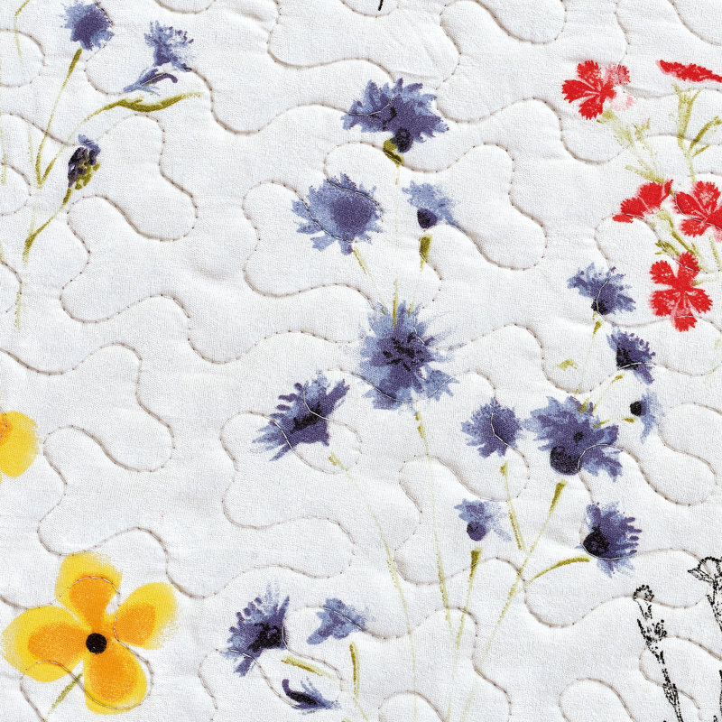 Twin Reversible Floral Microfiber Quilt Set with Shams