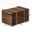  Coffre à trésor rectangulaire en bois rustique Boîte de rangement décorative en bois foncé