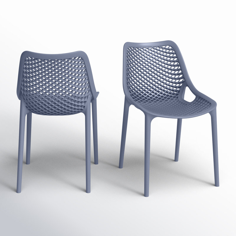 Chaise d'appoint empilable d'extérieur Farrah, Gris foncé