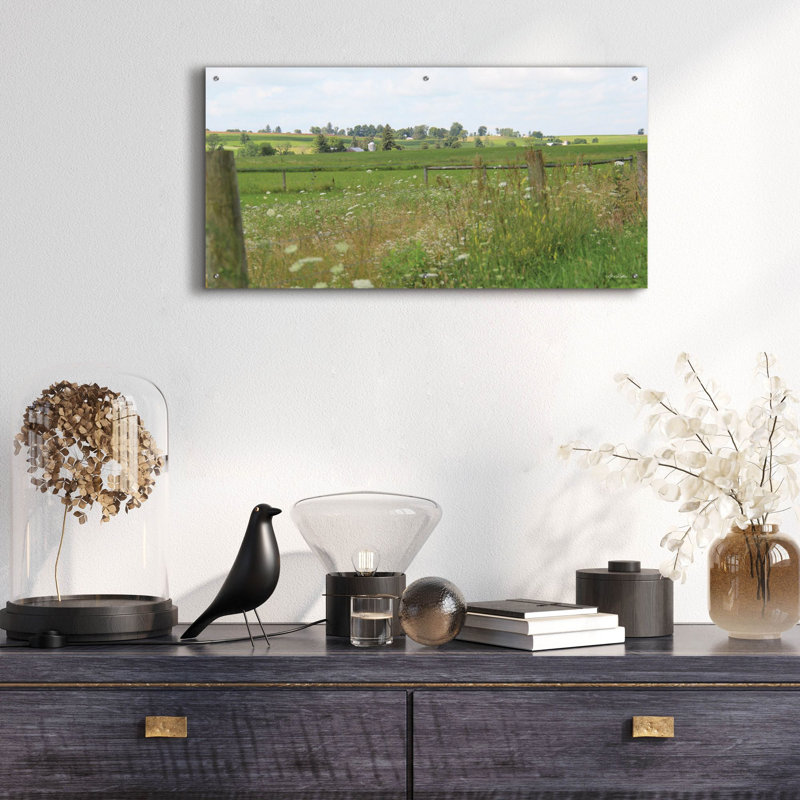 «Le long de la route de campagne» par Lori Deiter, art mural en verre acrylique, H 24 po x l 48 po