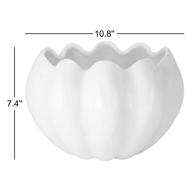 Mirabelle Ceramic Table Vase, Cream