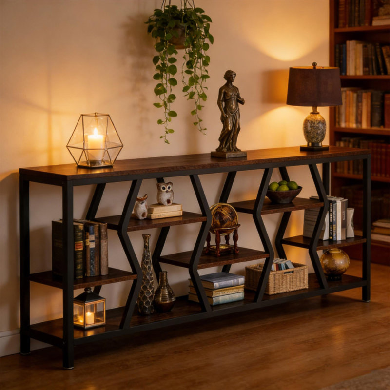 Table de canapé durable, console pratique, table de rangement généreuse