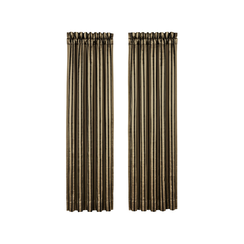 Calvari - Black And Gold 95" Window Panel Pair, 50" W x 95" L