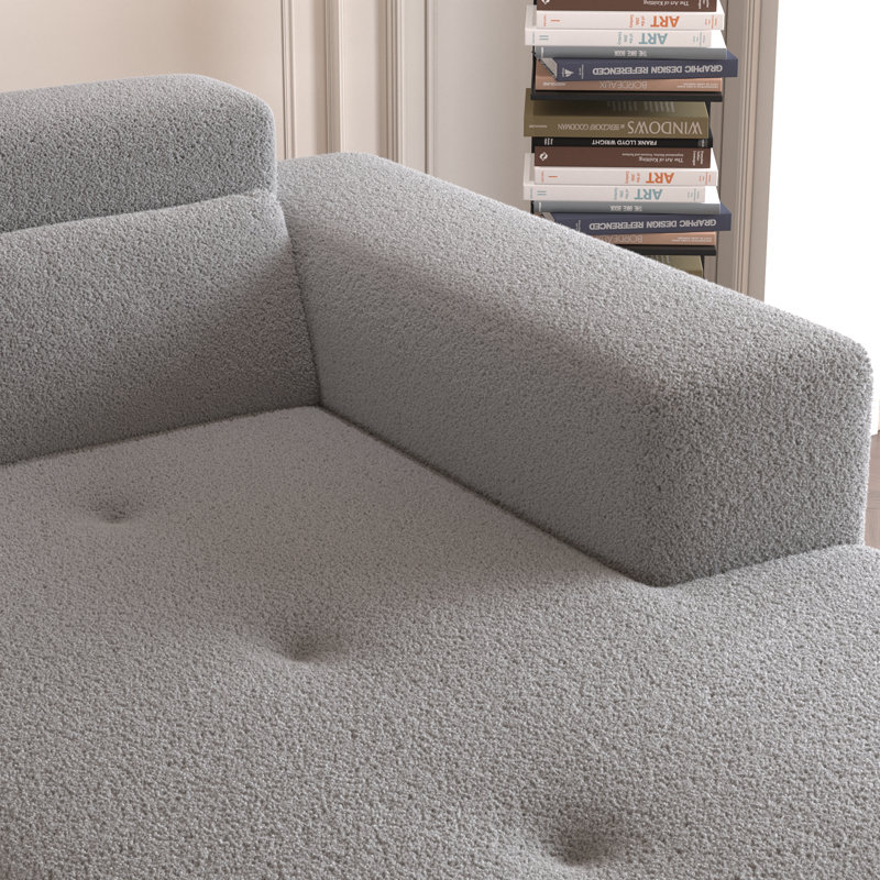 Boneless 109" Modular Sectional Sofa, Modern Teddy Fabric L Shaped Couch, 3 Seat Corner Sofa Couch, Modern Upholstered Couch With Chaise & Pillows For Living Room Apartment, No Assembly Required