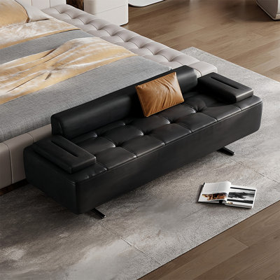 Banc rembourré en microfibre de cuir