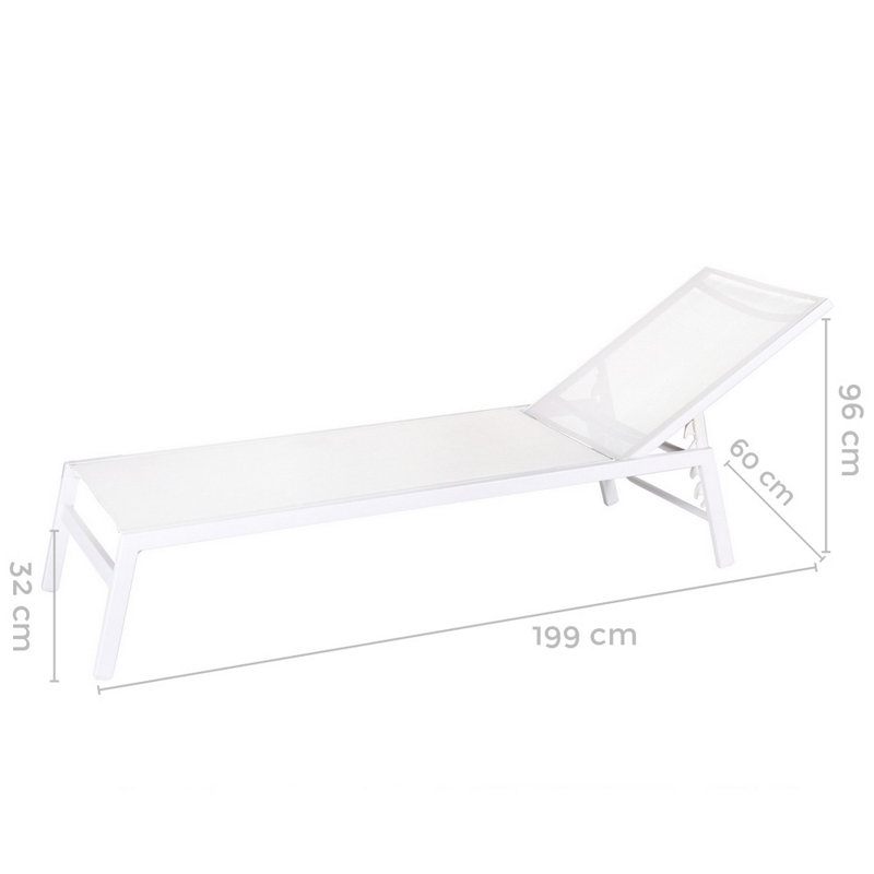 Zuckerman 199cm Long Reclining Single Chaise, White