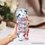 Gobelet rétro floral 20 oz avec couvercle et paille en acier inoxydable Retro Coquette America 1776