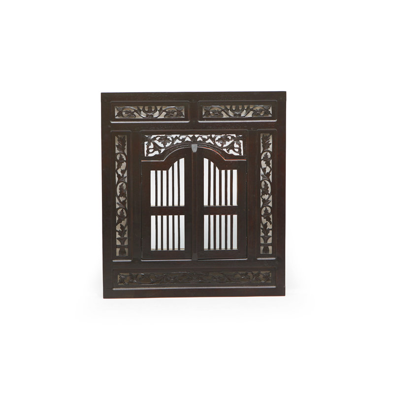 Boalsburg Solid Teak Wood Flat Wall Mirror, Acacia