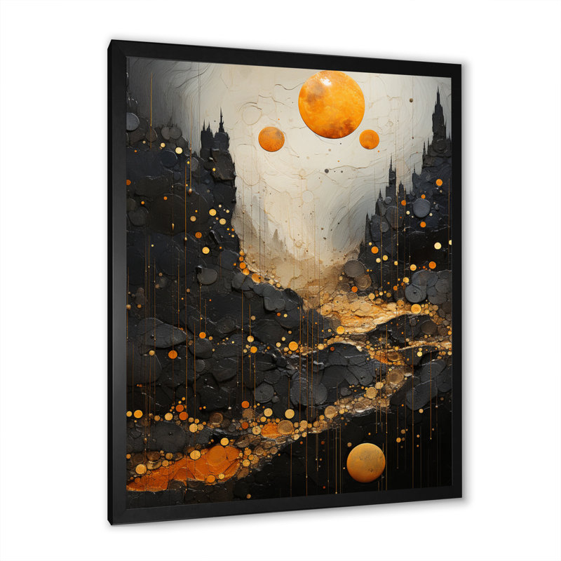 Art mural sur toile Asteroids, H 32 po x l 16 po x P 1 po, Cadre photo noir